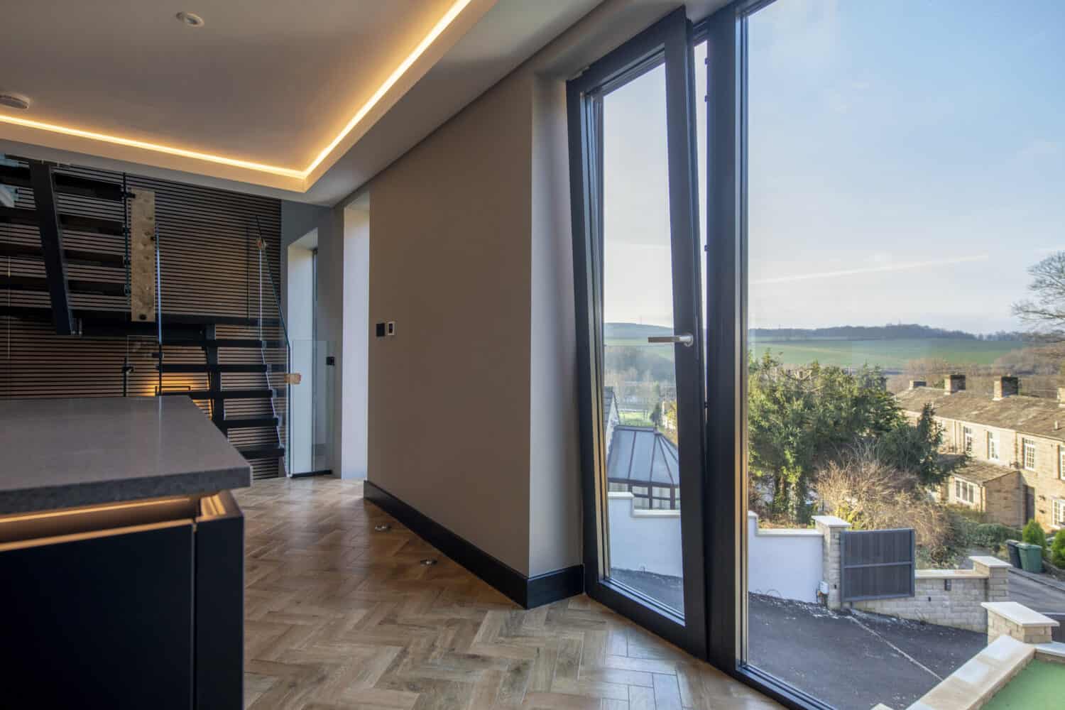 Tilt and turn windows in a modern kitchen space