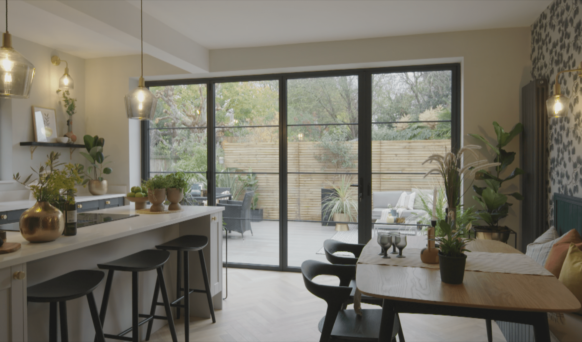 Slim Steel Look Bifold Doors for Modern Homes
