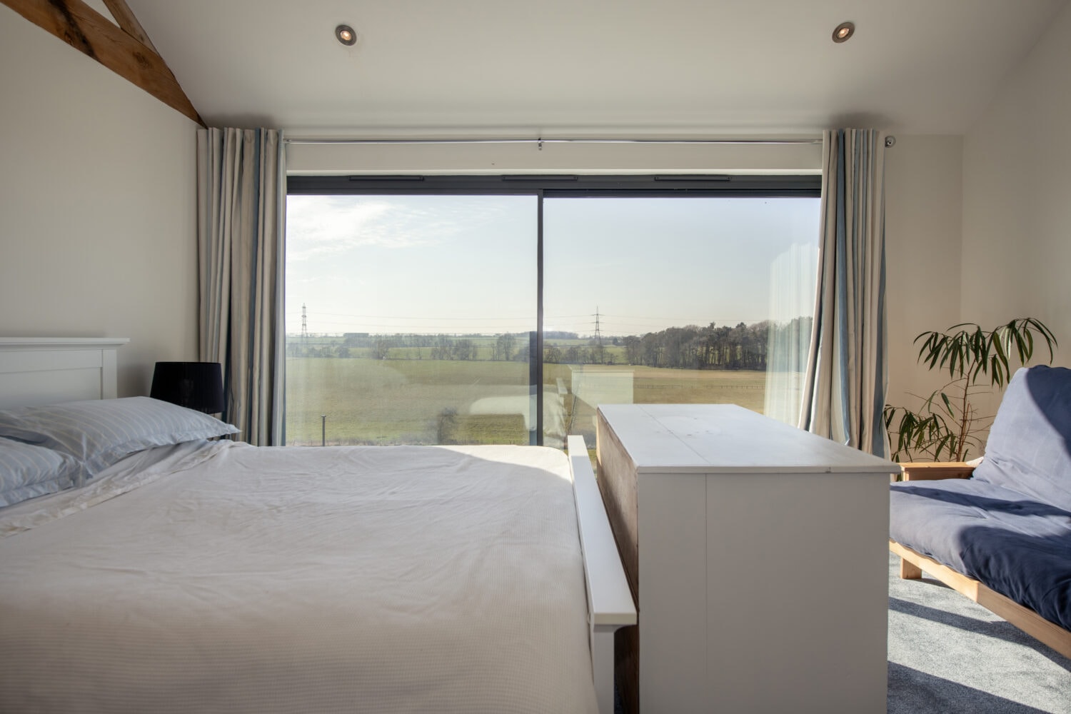 aluminium windows in a bedroom