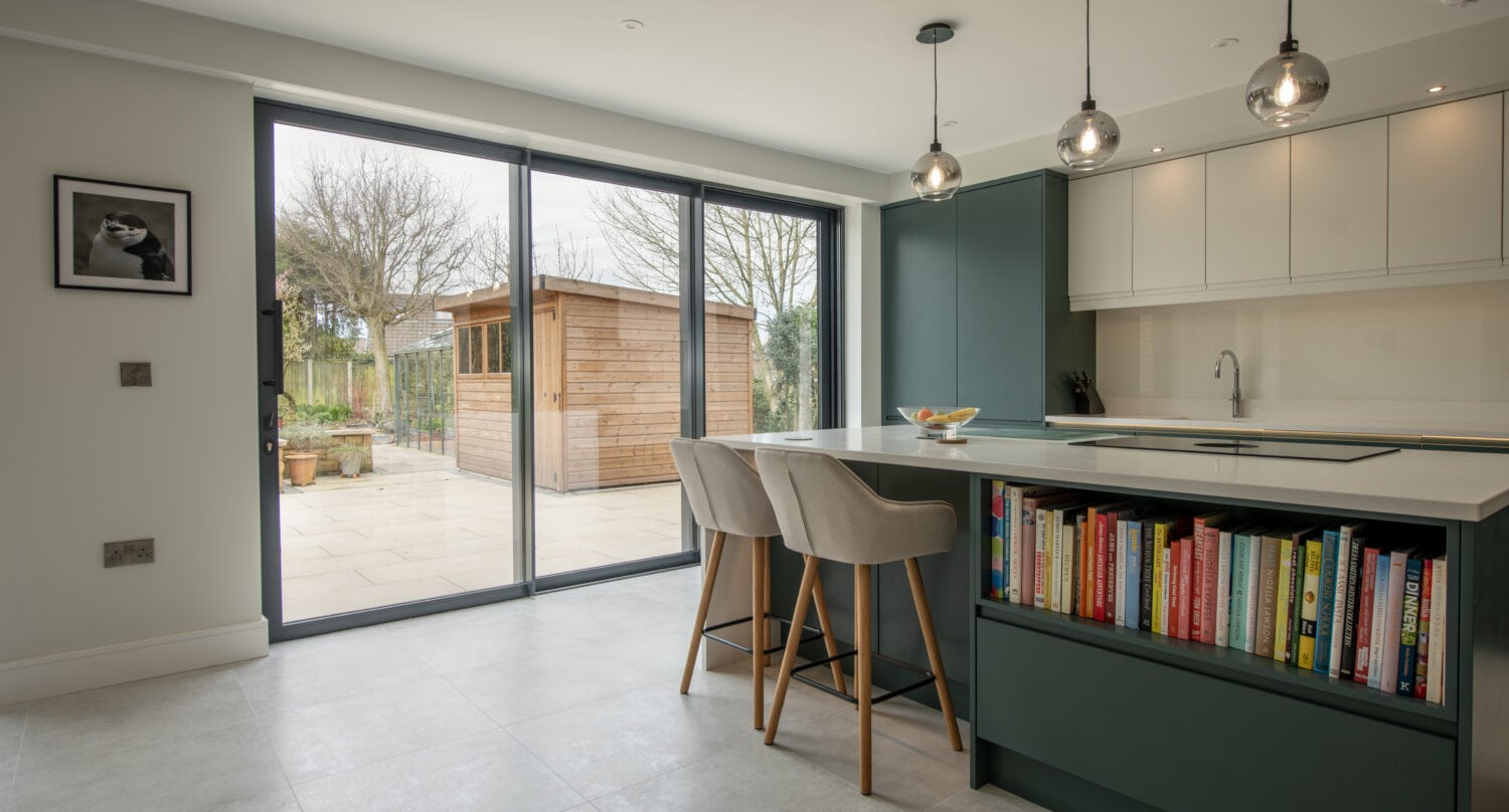 High-quality bi-folding doors installed at Chapel Grove, offering seamless indoor-outdoor living and modern aesthetics. Perfect for enhancing natural light and space.