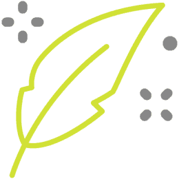 A bright yellow background with two clusters of four gray ovals forming plus shapes in the top left and bottom right corners, and a single gray dot in the upper right quadrant.