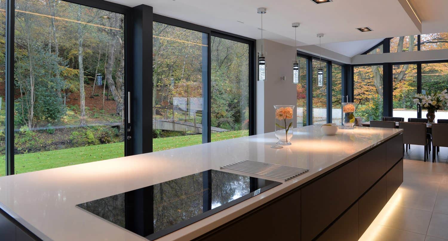 Open Plan Kitchen In A Property With Express' Sliding Doors