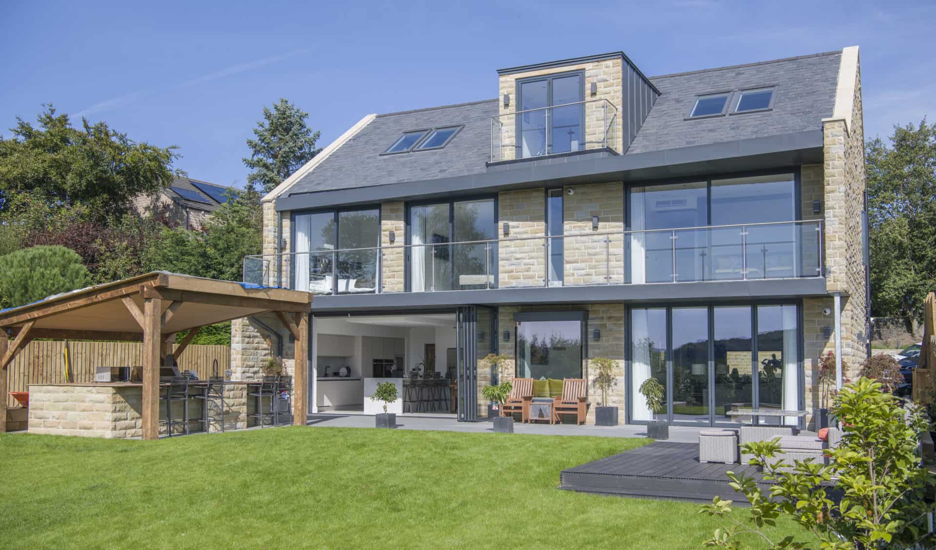 Grey Aluminium Bi-Fold Doors