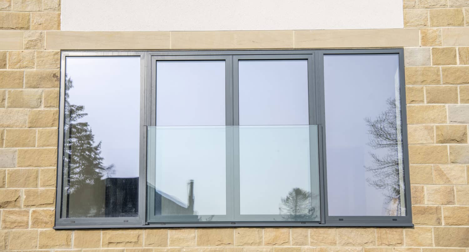 Anthracite grey bespoke windows with juliet balcony