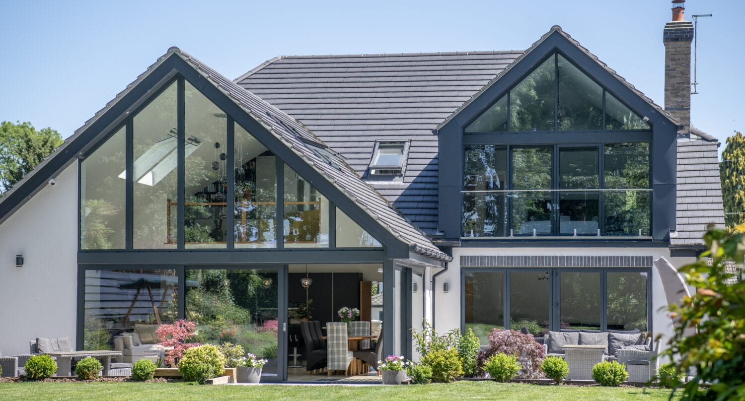 Aluminium windows and doors on a beautiful luxury house.