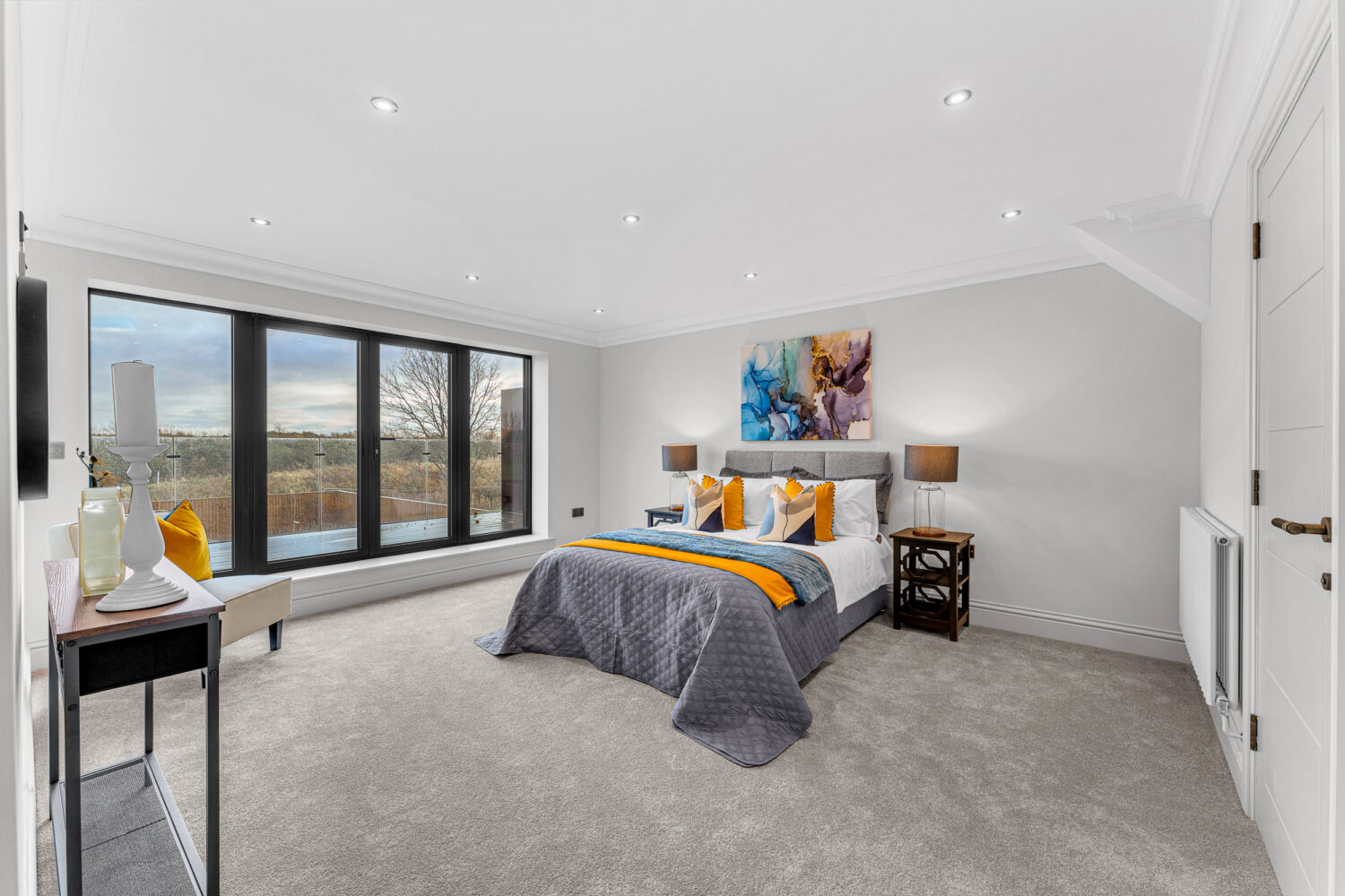 French doors in a bedroom