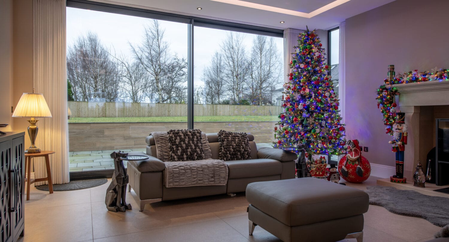 christmas decorations and aluminium windows