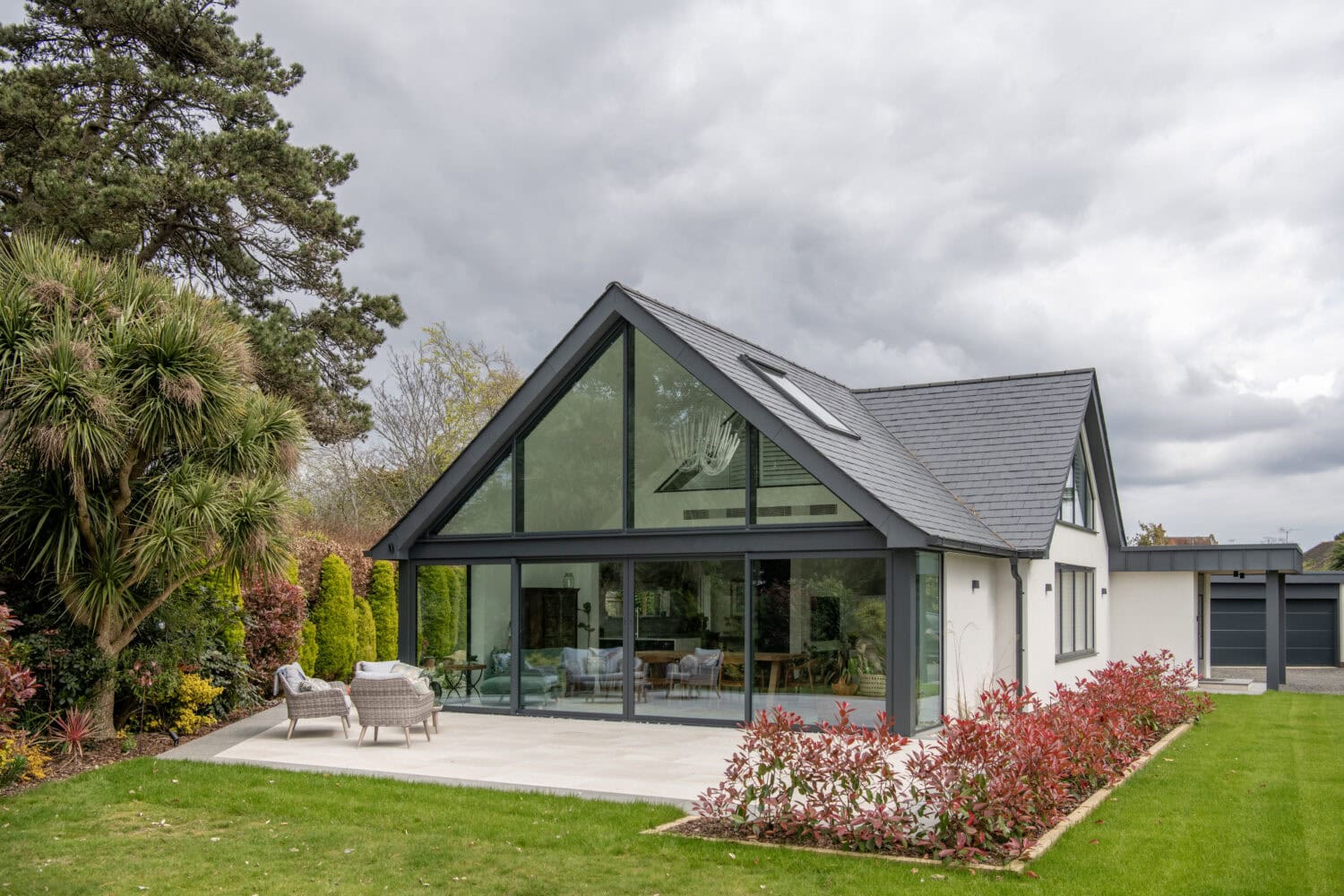 luxury home with aluminium sliding doors and skylights