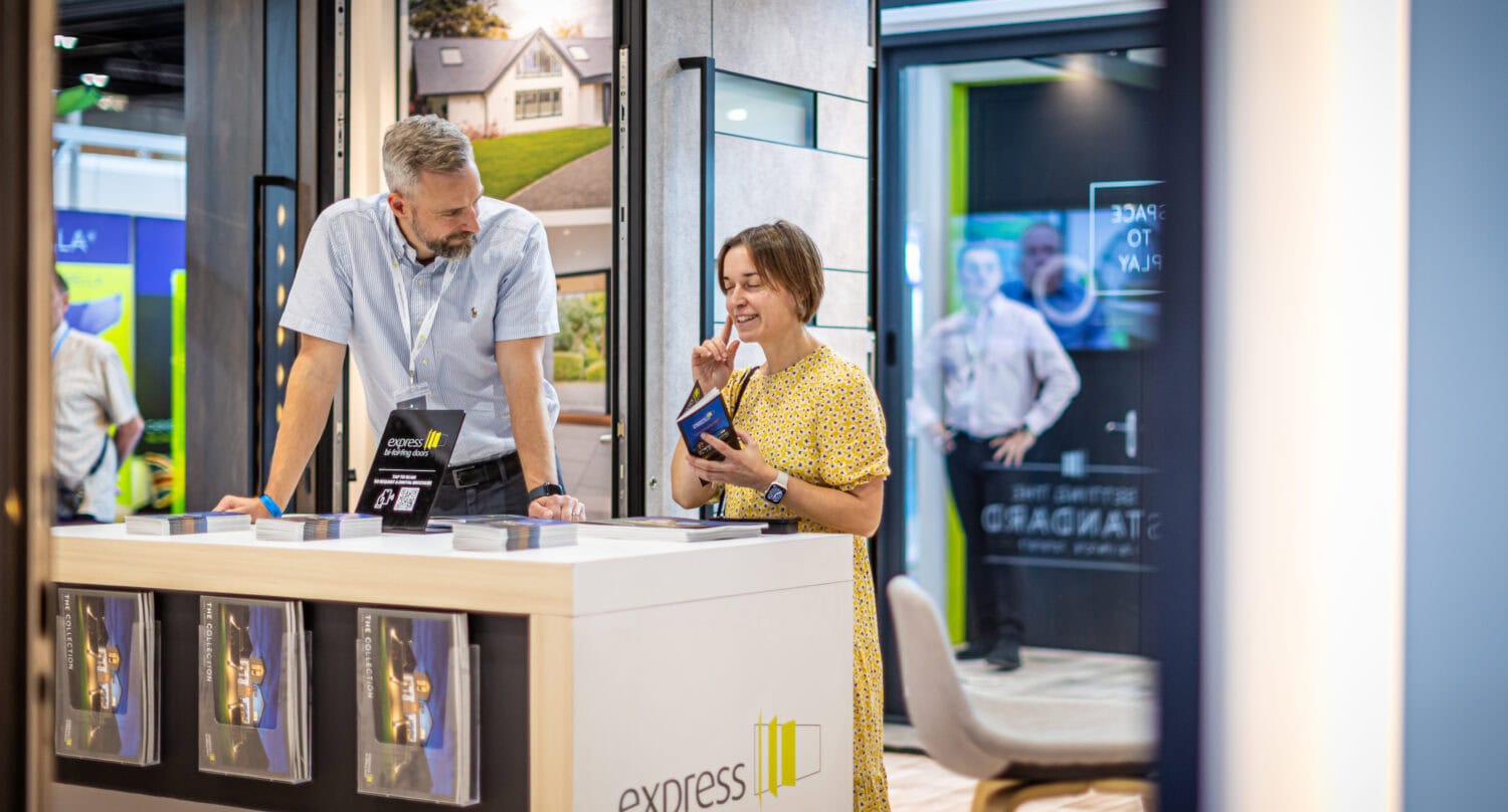 Showcasing modern bi-folding doors at an upcoming event, highlighting their sleek design and functionality for stylish home improvements.