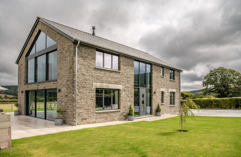 Beautiful House Exterior with Aluminium Windows and Doors