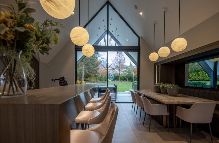 luxury living space with aluminium features