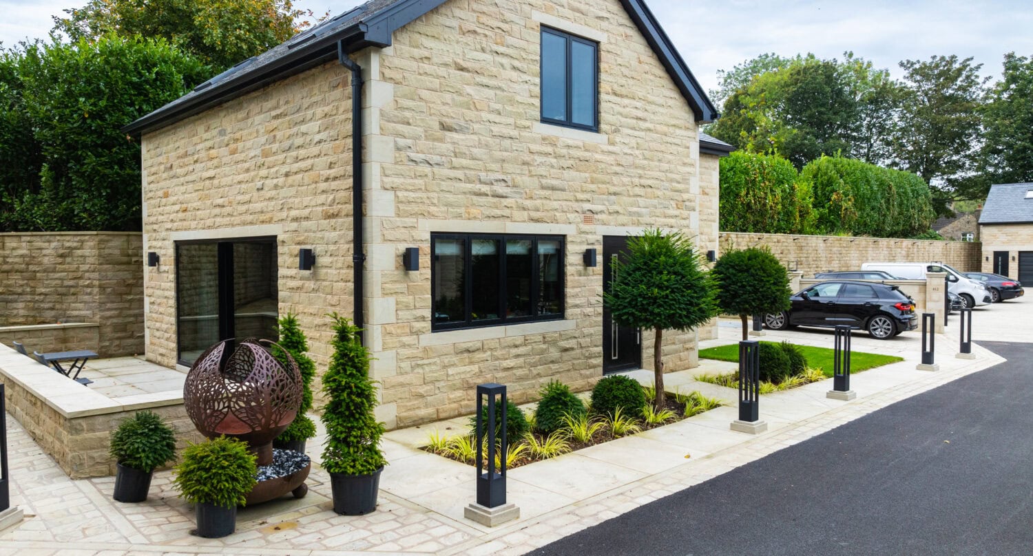 Express Bi-Folding Doors enhance the contemporary look of this luxury development.