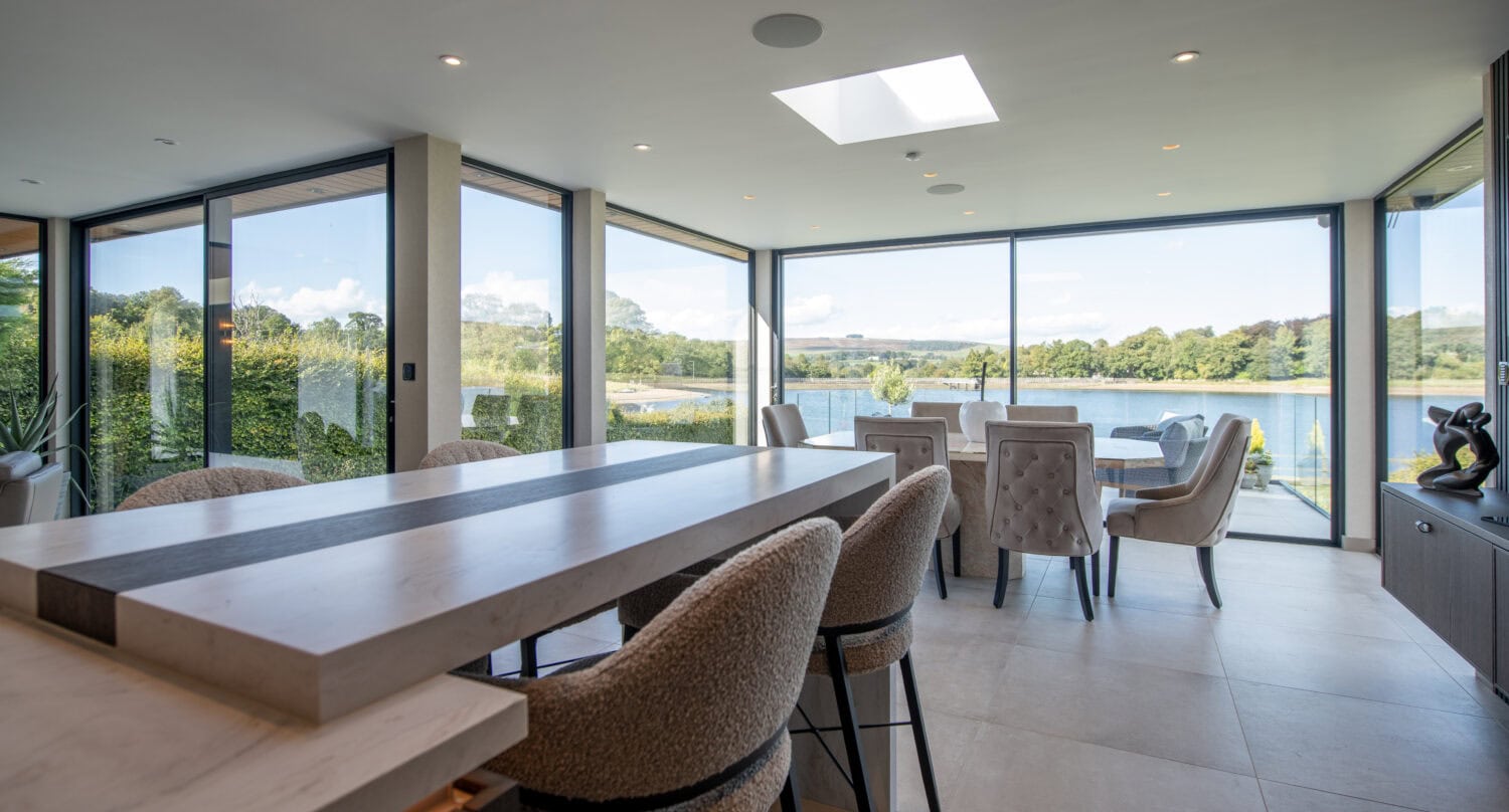 Elegant bi-fold doors in Colne, Lancashire, enhance natural light and indoor-outdoor living with sleek, contemporary design.