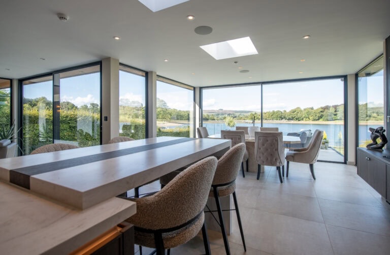 Elegant bi-fold doors in Colne, Lancashire, enhance natural light and indoor-outdoor living with sleek, contemporary design.