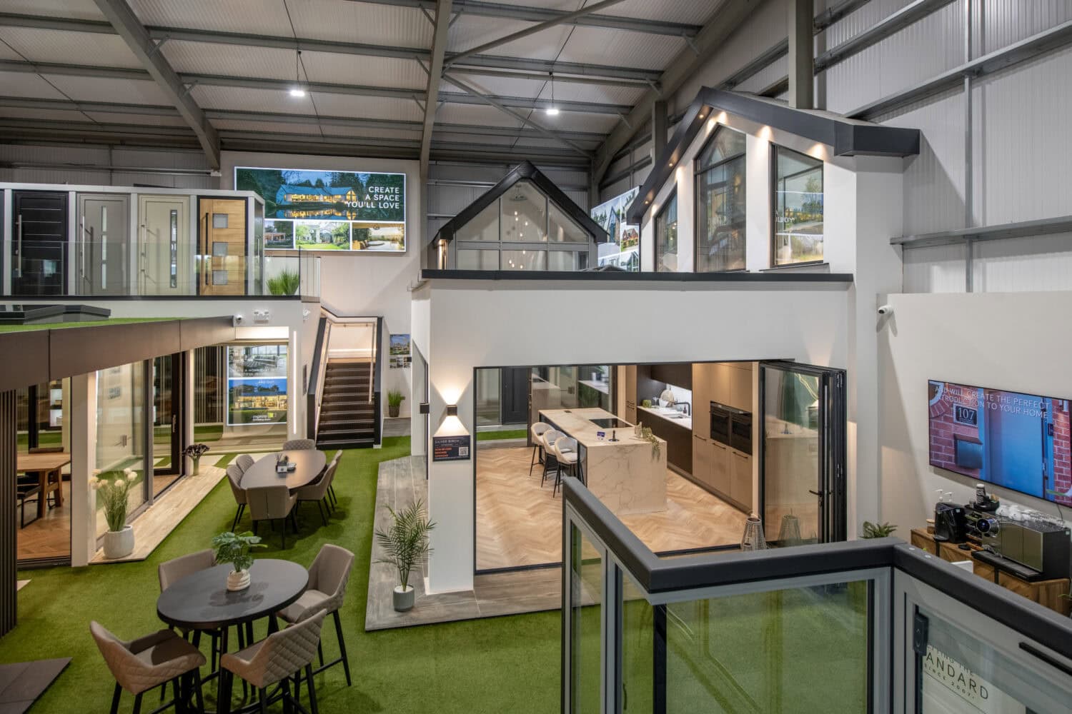 Bi-folding doors display at Glasgow showroom, showcasing high-quality folding door solutions for homes and offices. Perfect for creating seamless indoor-outdoor living spaces.