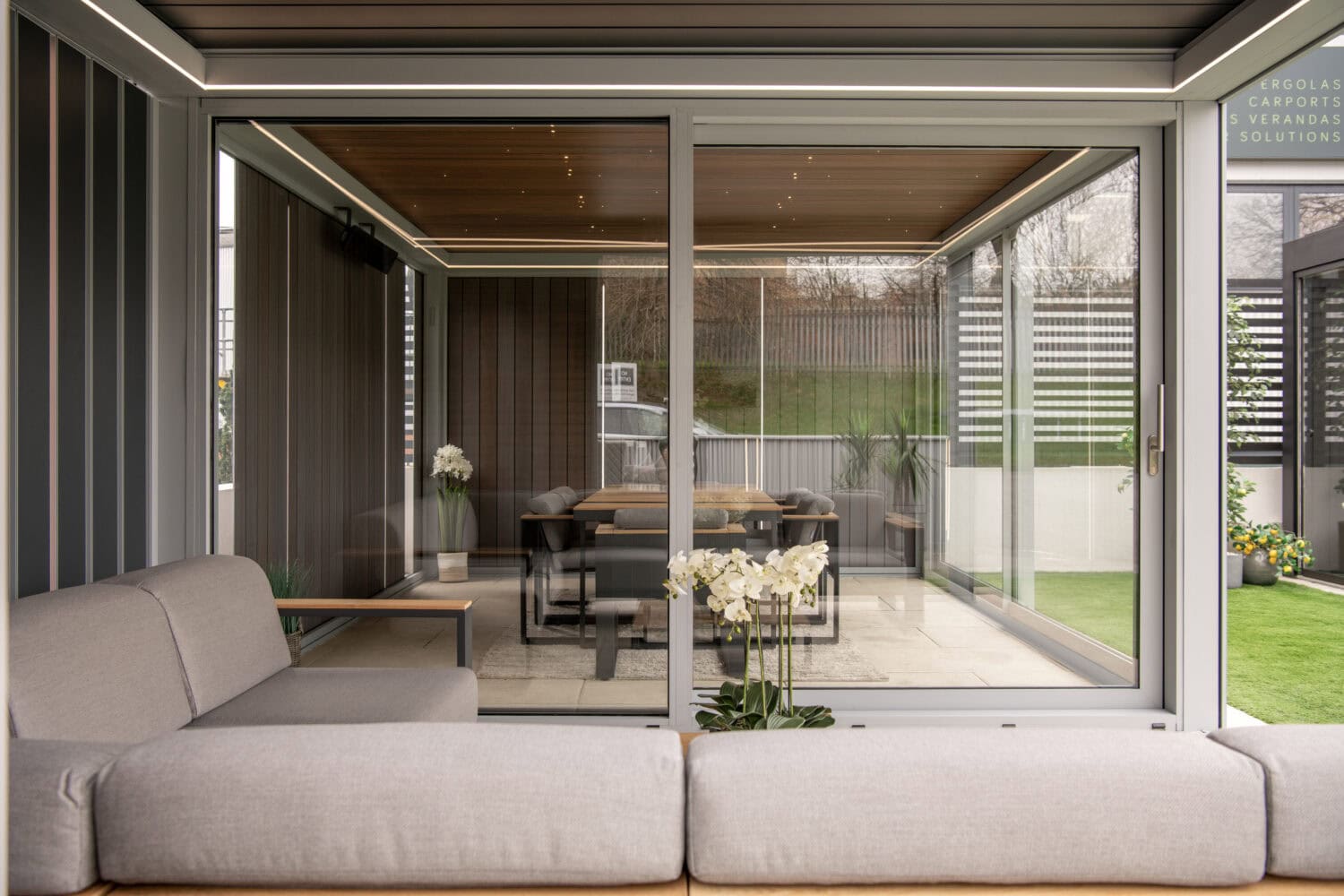 Bi-Fold patio doors providing seamless indoor-outdoor transition and enhanced natural light. Perfect for modern homes, these doors offer style, functionality, and outdoor living space integration.